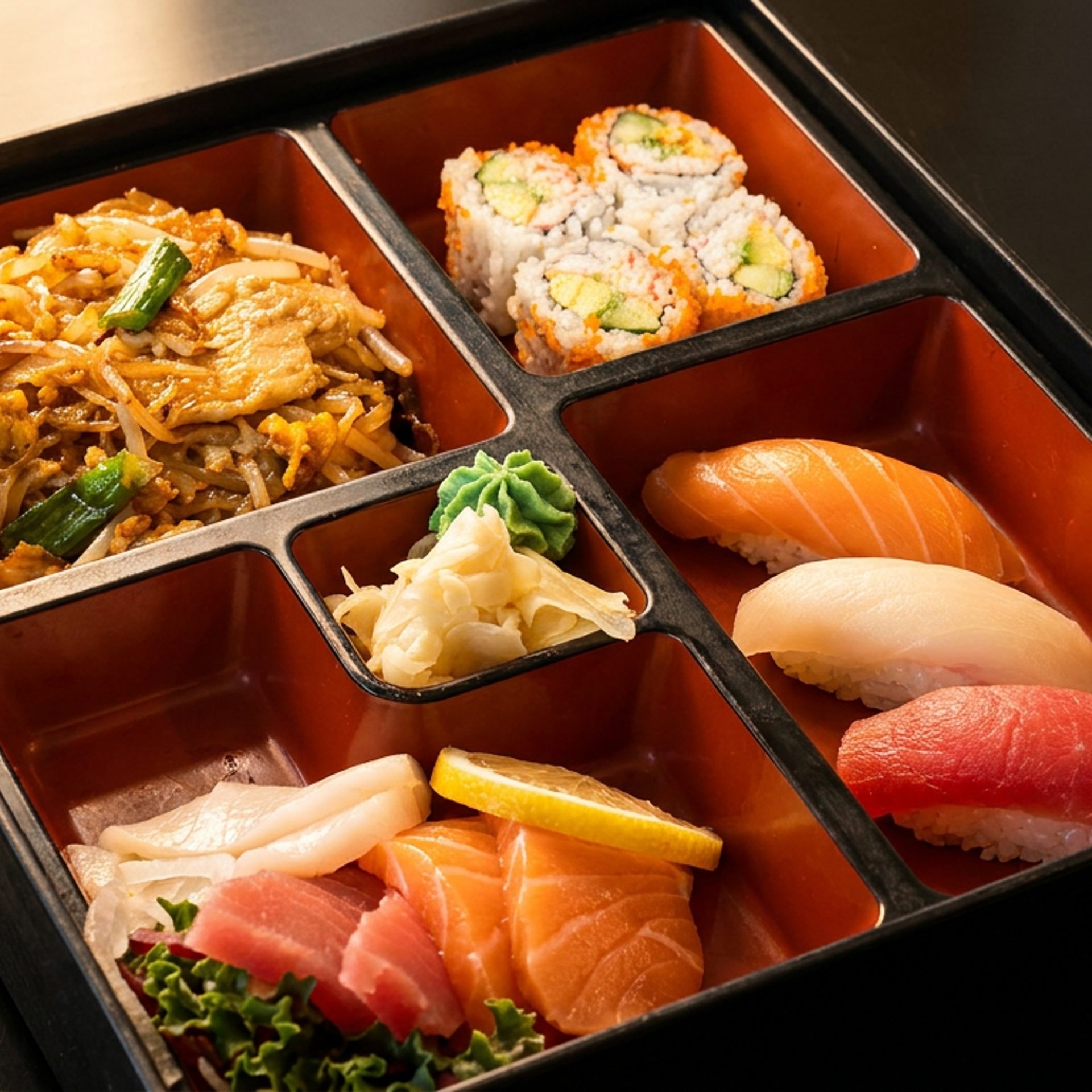 Lunch bento, dinner sushi, or delivery tonight